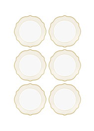 Hermia DNR0021 Juego de Platos de Postre Porcelana Crema 6 Piezas